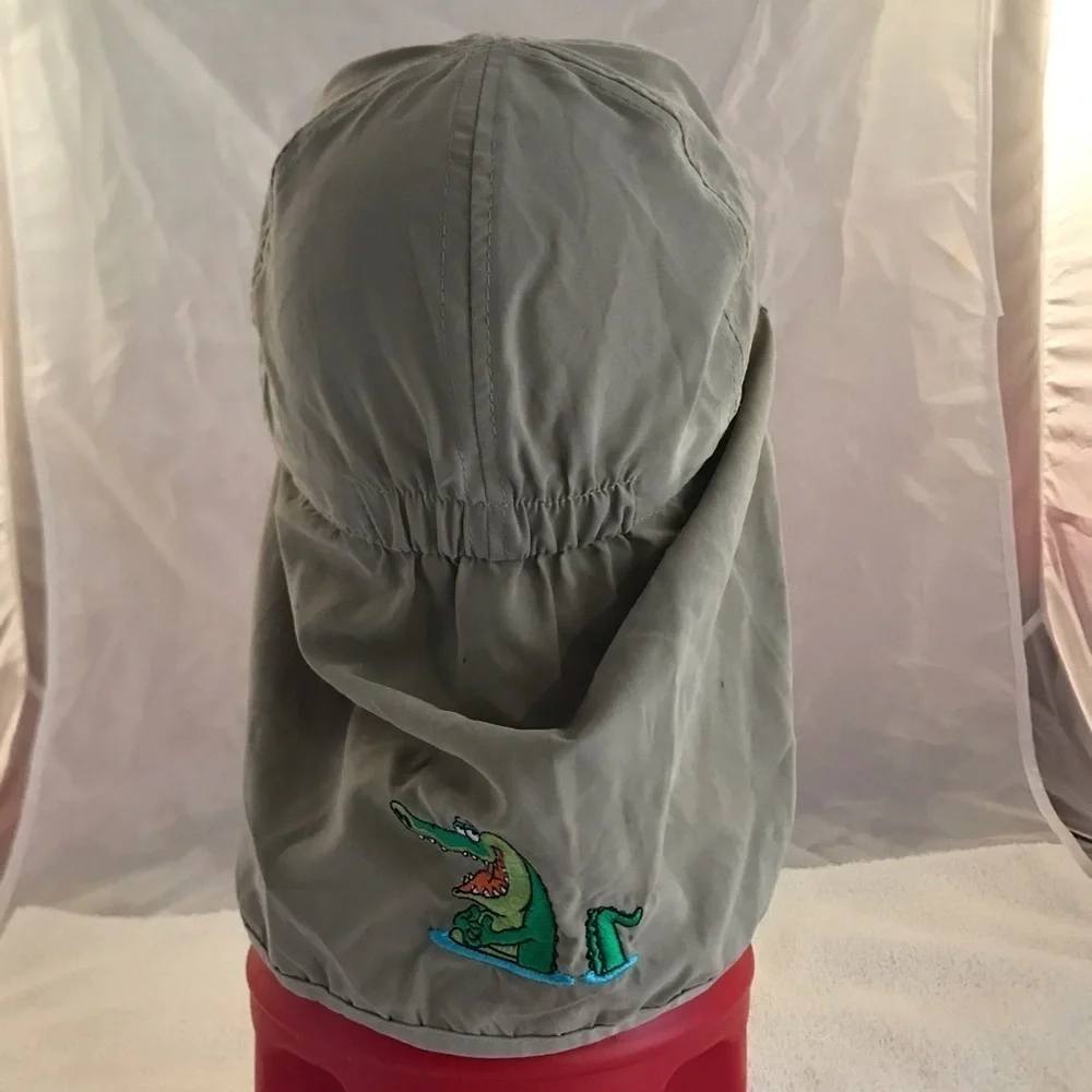 OK Embroidery Miami Beach Adjustable XS-S Alligator Art Neck Flap Beach Cap